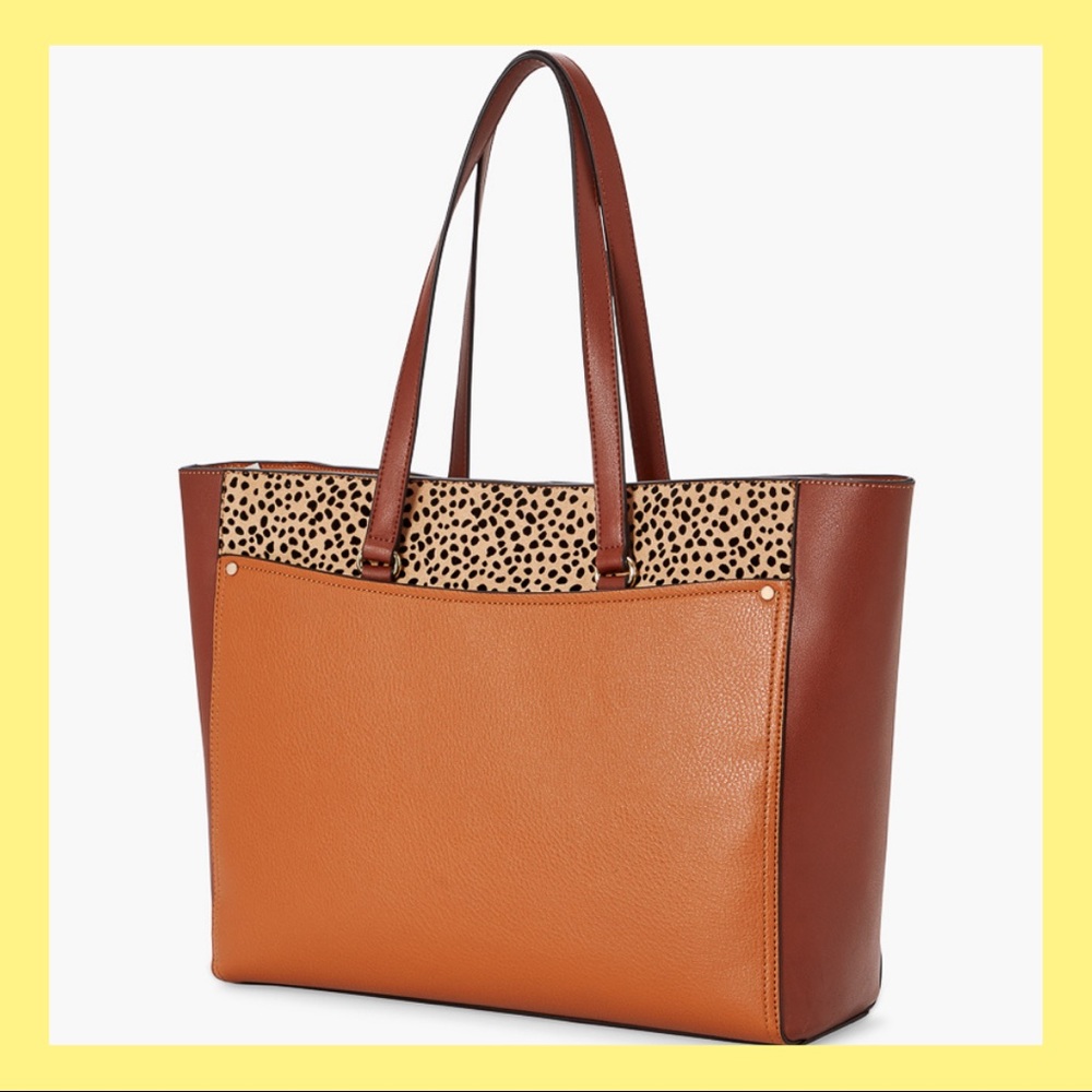 Colorblock Animal Print Tote